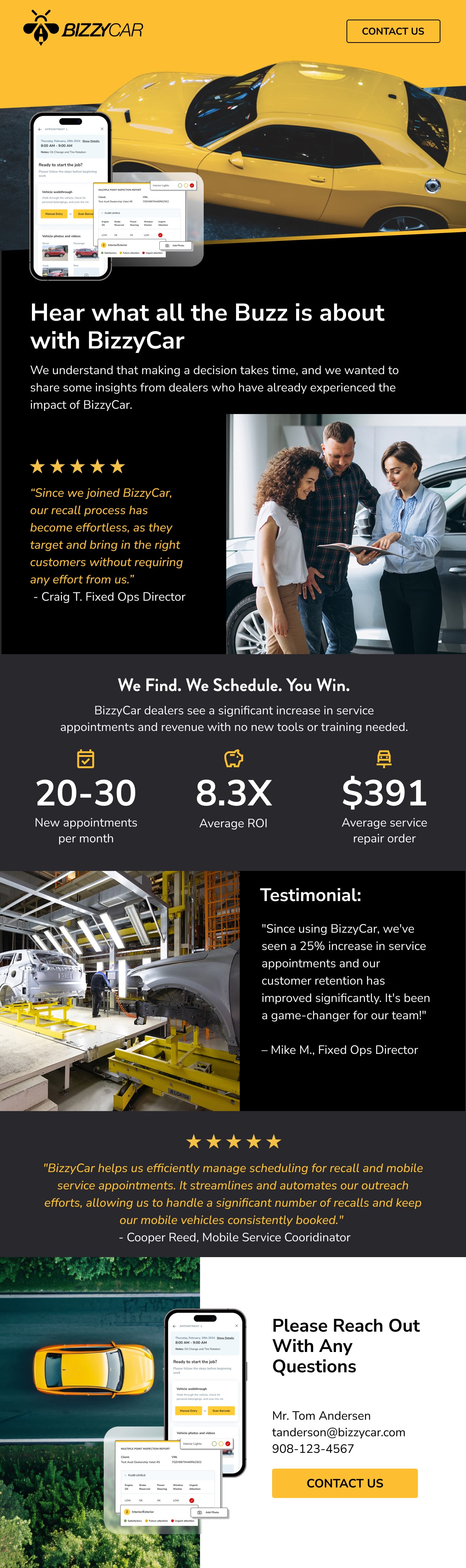 BizzyCar: Product introduction, full email design