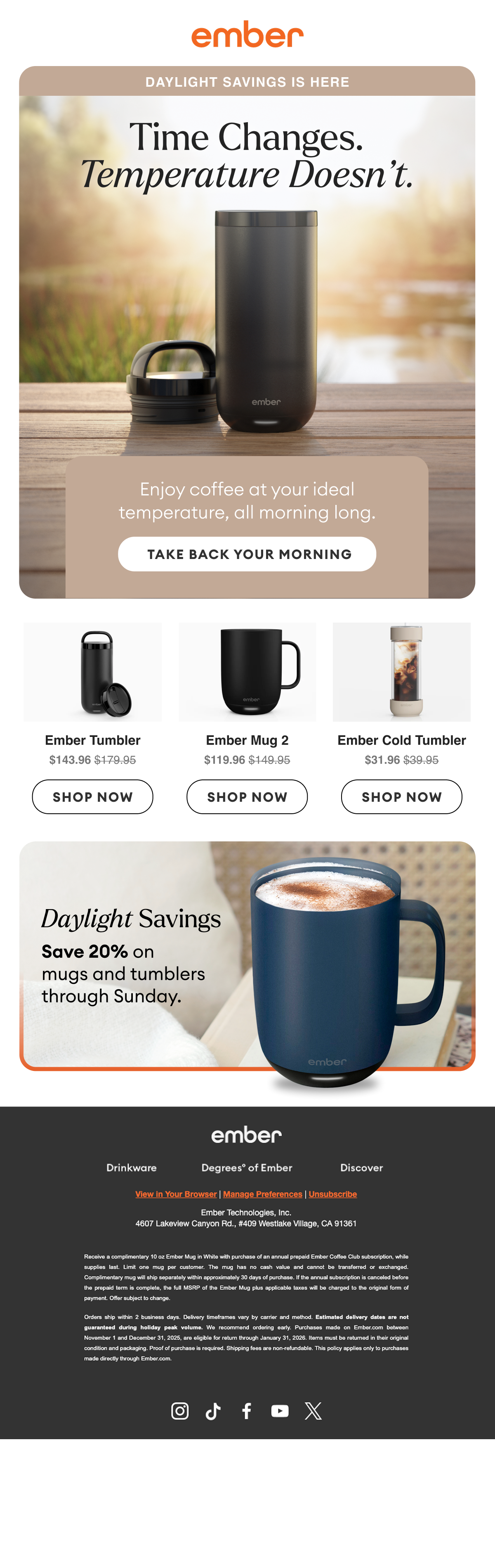 Ember: Seasonal product story, full email design