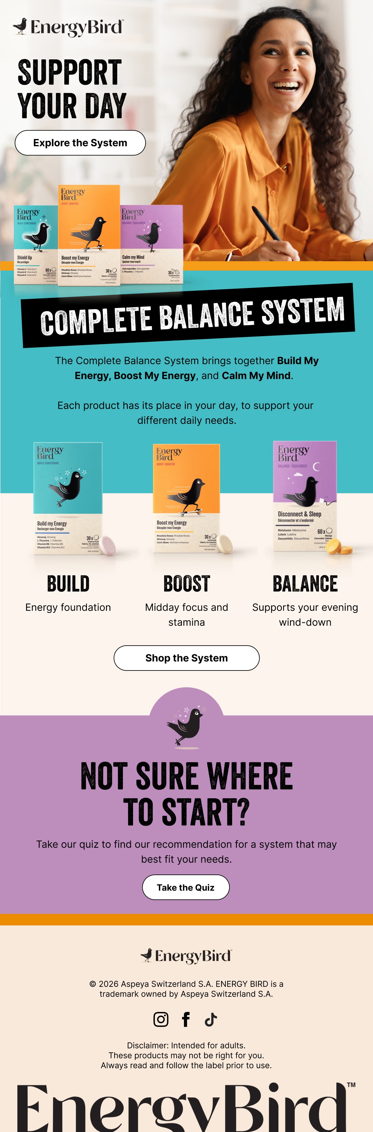 EnergyBird: Product system education, full email design