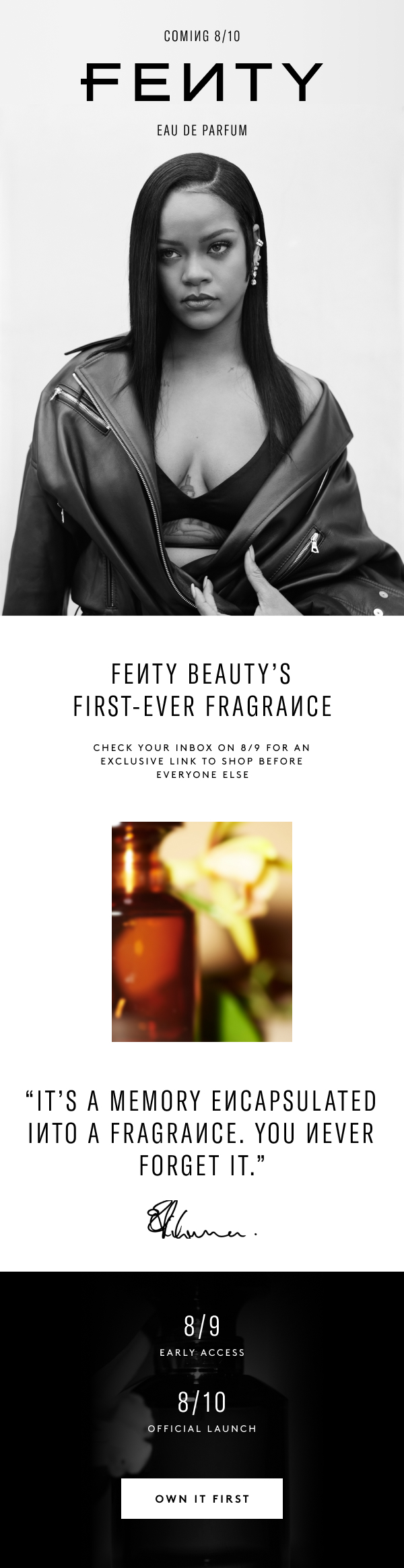 Fenty Beauty: Fragrance launch, full email design