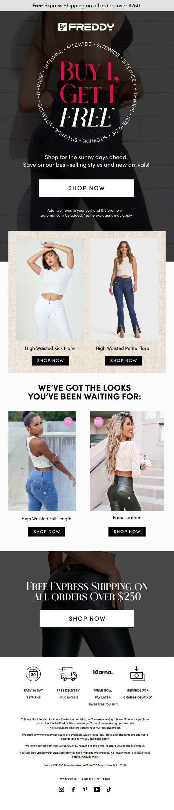 Freddy: Buy one, get one, full email design