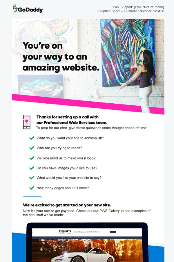 GoDaddy — Website onboarding