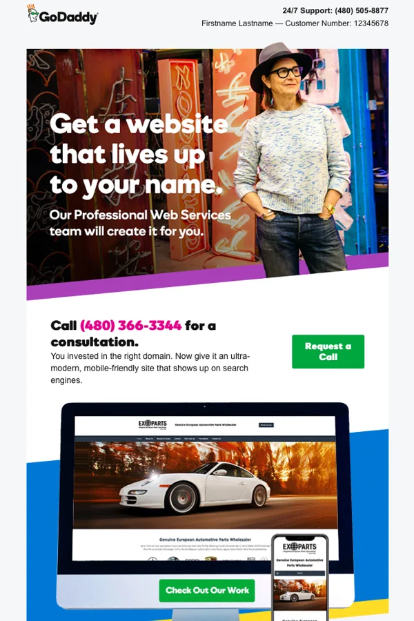 GoDaddy — Website design services