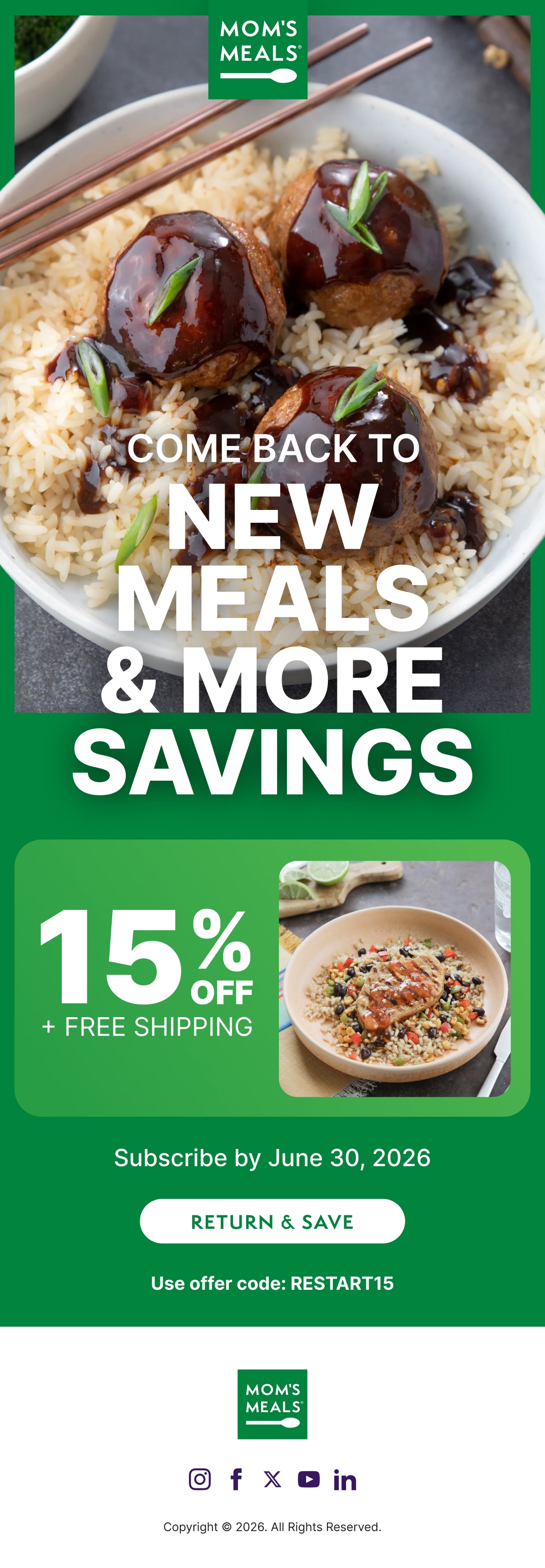 Mom’s Meals: Winback email, full email design