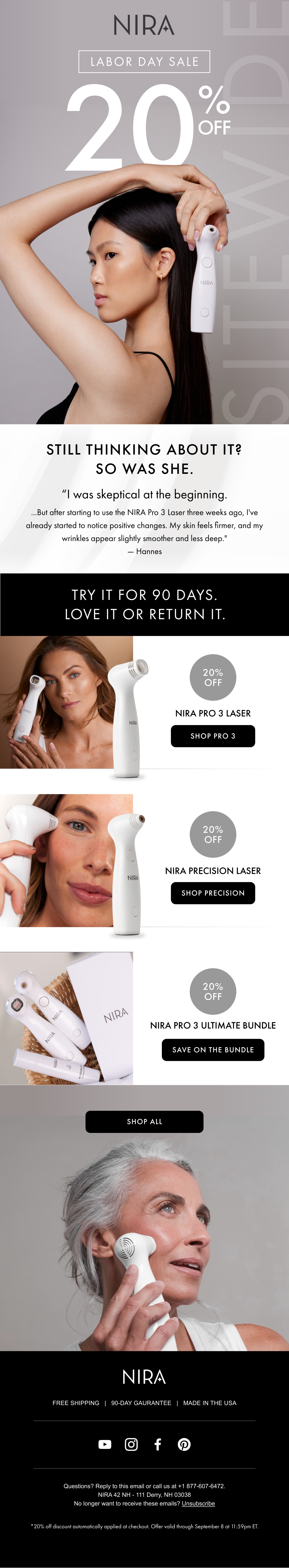 NIRA: Labor Day campaign, full email design