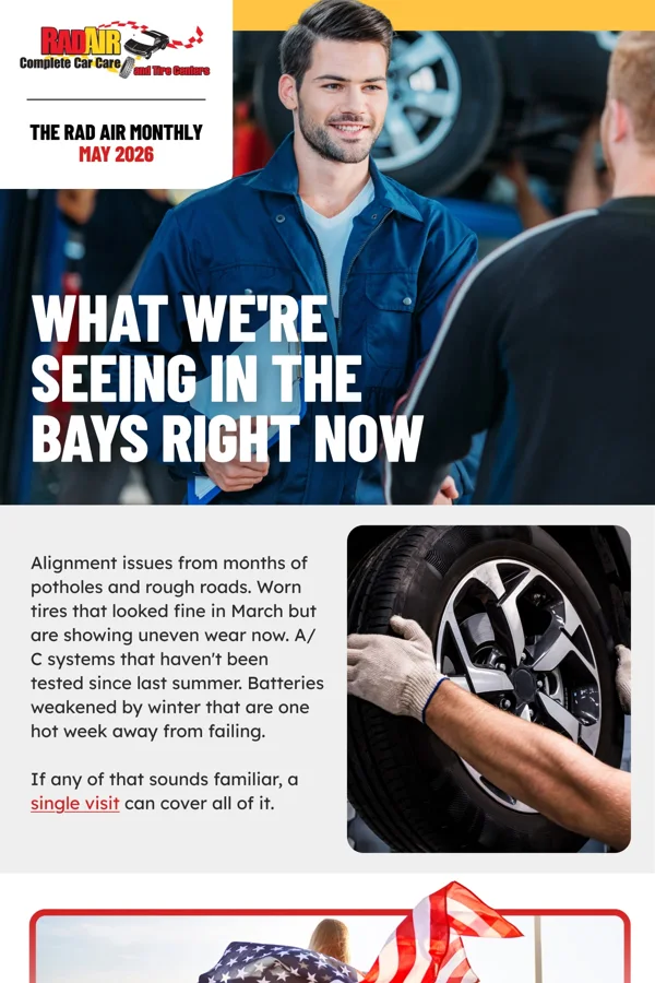 Rad Air — Monthly newsletter and coupon email
