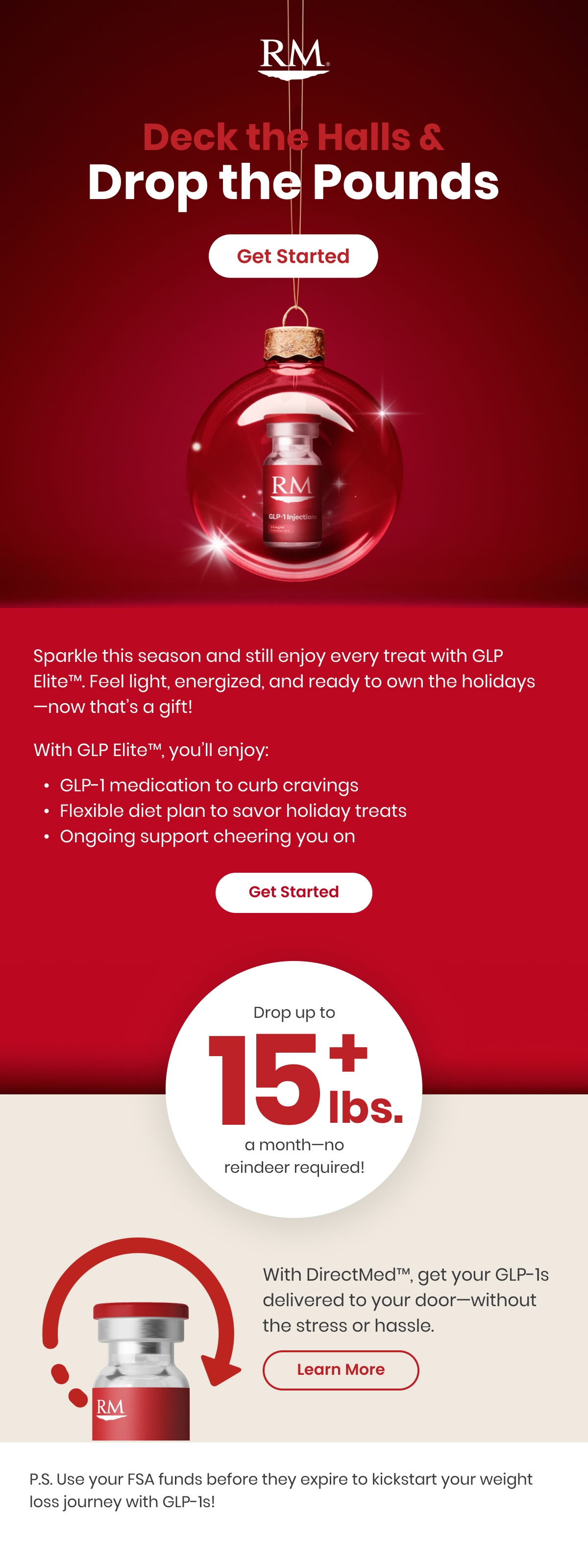 RM: Holiday product campaign, full email design